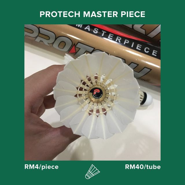 PROTECH Master Piece Re-newed Shuttlecocks (Category: Racket & Ball Sports) located in Ampang. Submitted by shuttlecock_king (Listing ID 113687470, Image 1). Description: Condition: 9/10.