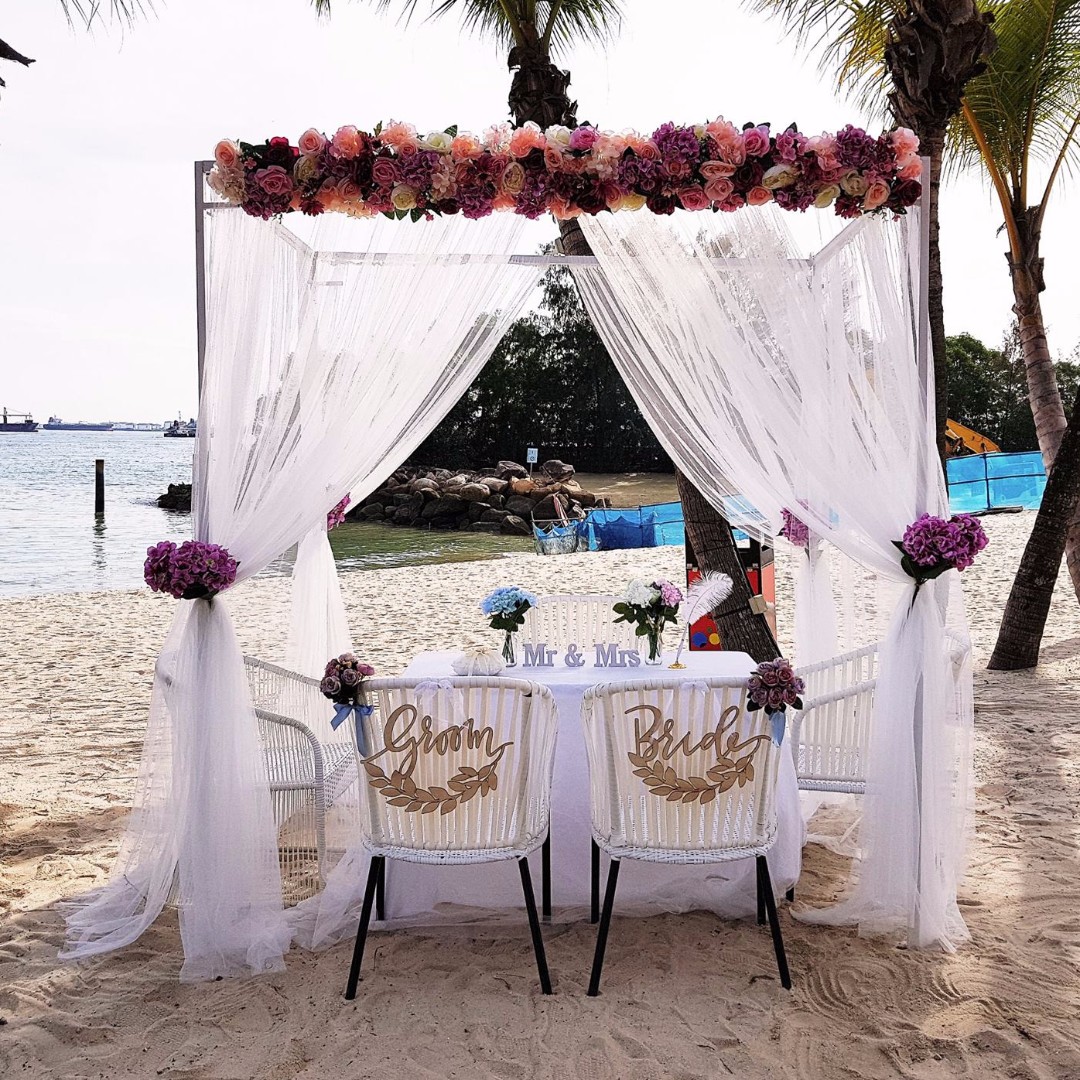 Siloso Beach Sentosa Overall Wedding Decor Solemnisation Reception