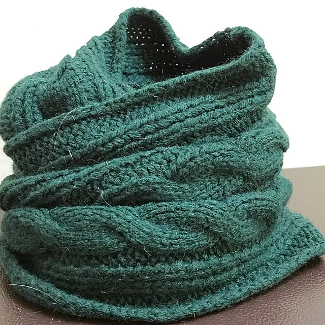 Wool Collar scarf Dark green 墨綠色冷頸圈頸巾Wool Collar scarf, 女