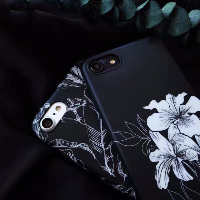 Aesthetic Black White Flower Floral Simplicity Iphone