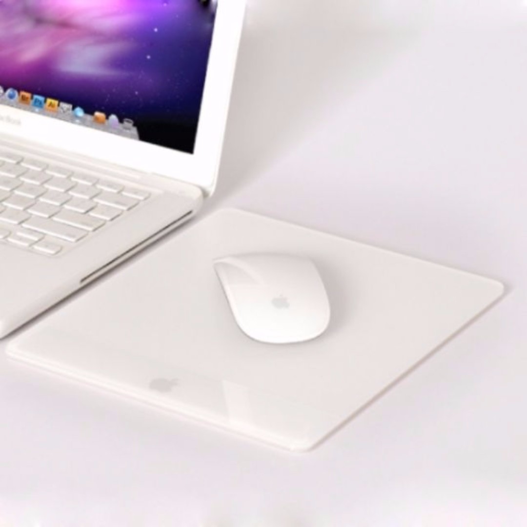 Apple Mouse Pad Exclusive White Matte Hard Acrylic Material