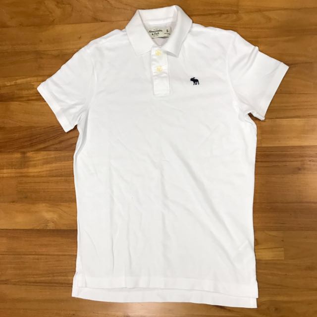 white abercrombie polo shirt