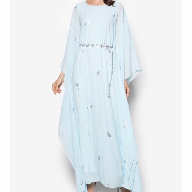 BNWT Zalia Foil Feather Print Kaftan Women s Fashion Dresses Sets Traditional Ethnic wear on Carousell