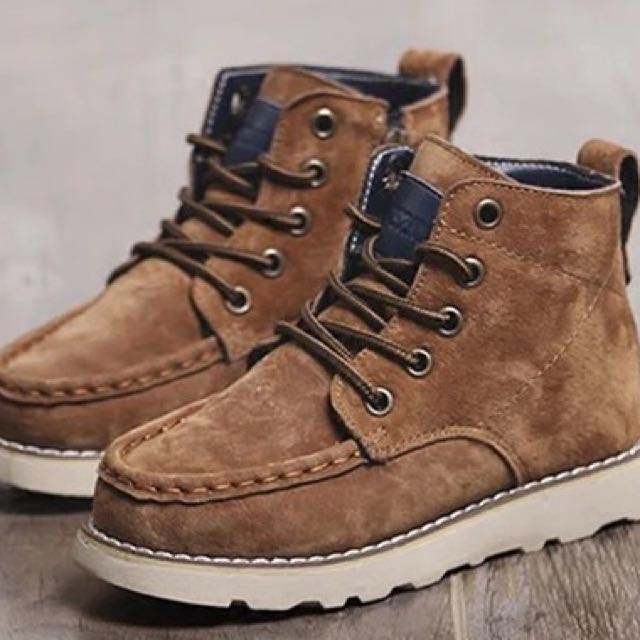 Boys Toddler High Cut Brown Leather