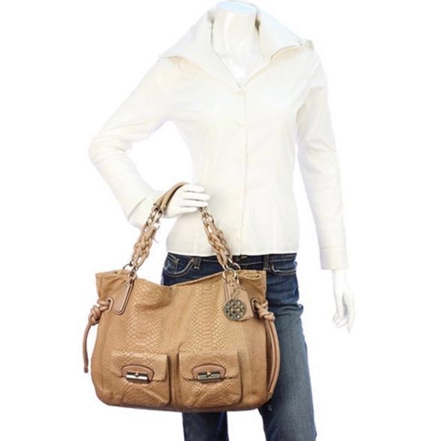 Limited Edition Coach Python Embossed Leather Kristin Large Tote Bag