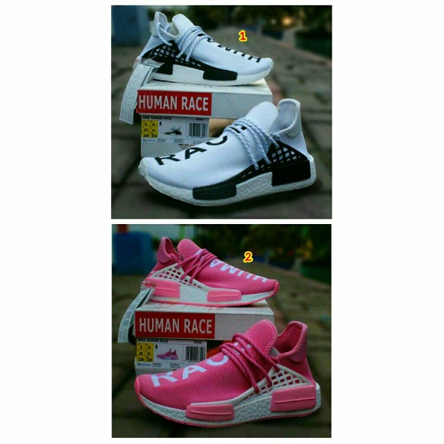 Sepatu Sport Adidas Human Race Wanita Cewek Terbaru 2017 Murah Branded Trend Pink Putih Olshop Fashion Olshop Wanita Di Carousell