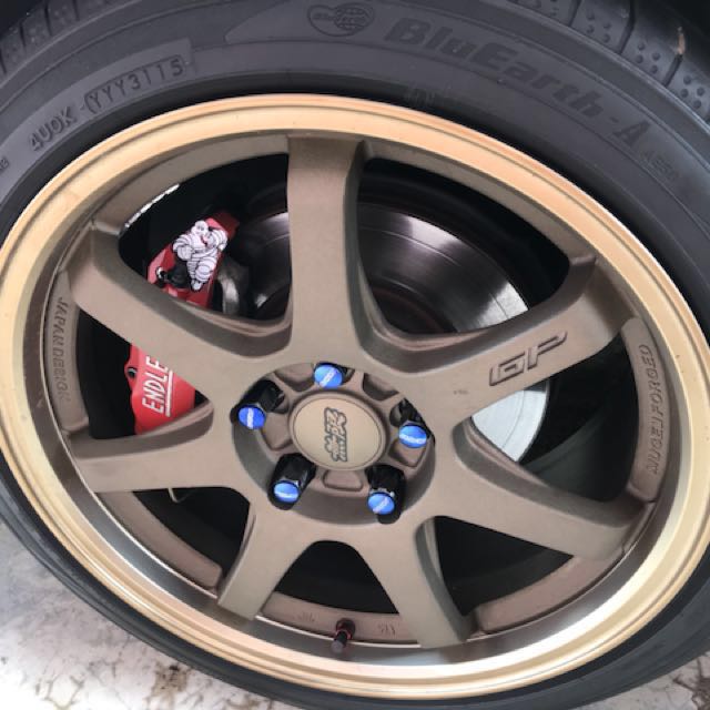 Sport Rim Mugen Gp Bronze 17 Tayar Yokohama 215 45 Auto Accessories On Carousell