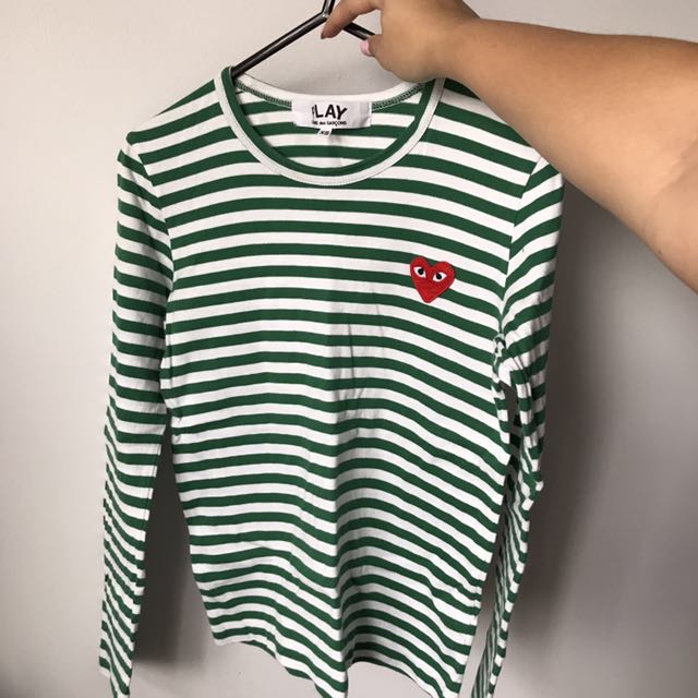 cdg long sleeve green