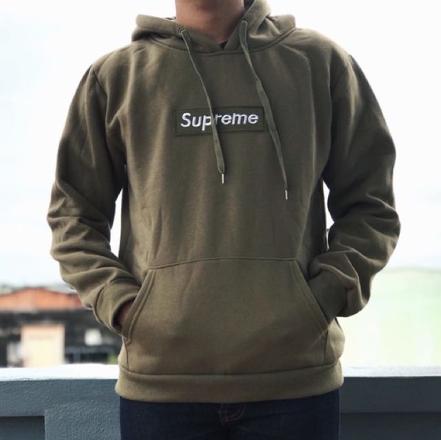 Army green supreme hoodie store