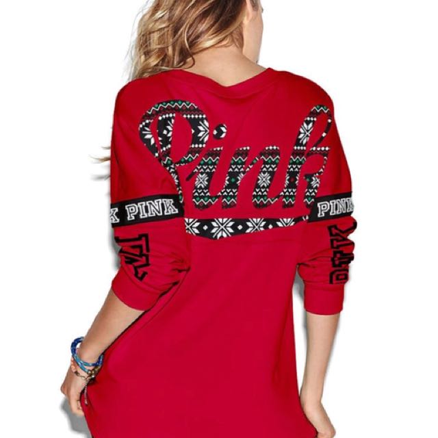 Victoria Secret Pink Christmas Sweater Women s Fashion Tops Other Tops on Carousell