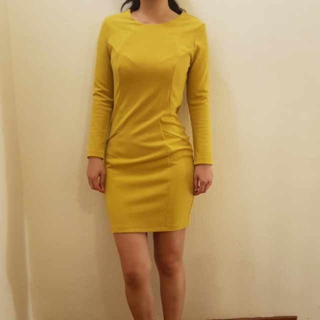 mustard yellow shift dress