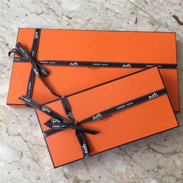 Hermes Scarf Box Set and Ribbon (1) x2000, Hermes Scarf Box…