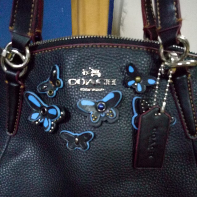 Coach Butterfly Applique Small Kelsey Bag Pebble Leather