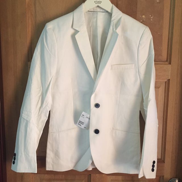 White mens blazer h&m best sale