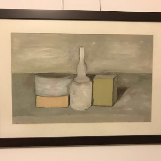 Oil Painting On Paper With Brown Frame 46 X 46cm Furniture Home Living Home Decor Frames Pictures On Carousell