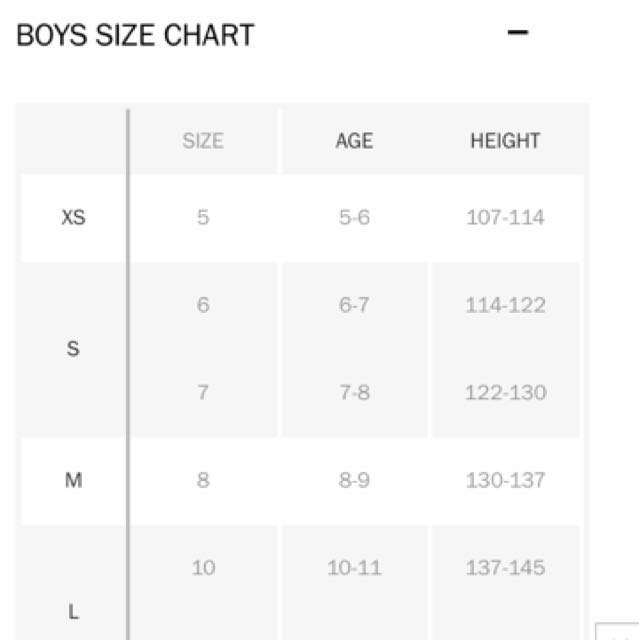 Old Navy Kids Size Chart