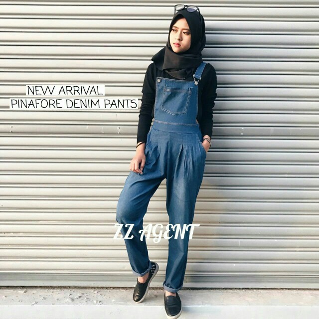 denim pinafore pants