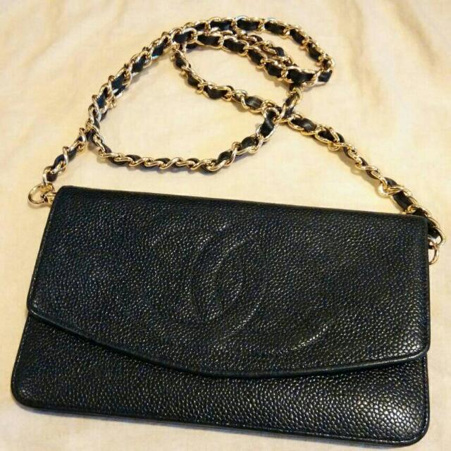 chanel wallet on chain preloved