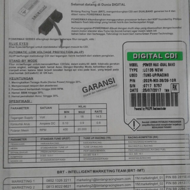 Spark 135 Brt Racing Cdi Motorcycles Motorcycle Accessories On Carousell