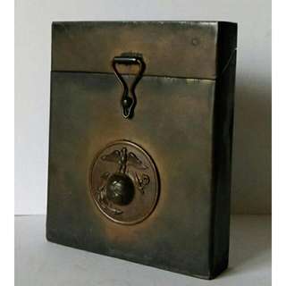 已超過90年歷史 1925年-[美國海軍陸戰隊] 銅製用品 菸盒? 便條紙盒? 美國製