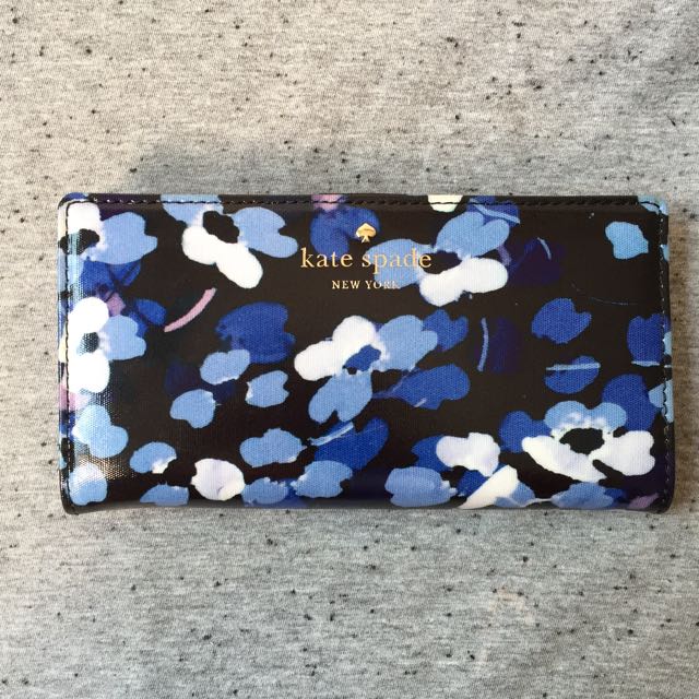 kate spade blue floral wallet