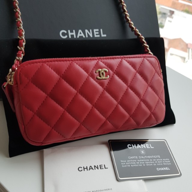 chanel wallet on chain pearl