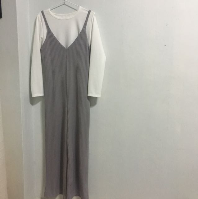 Grey Jumpsuit, Women's Fashion, Dresses & Sets, Jumpsuits on Carousell