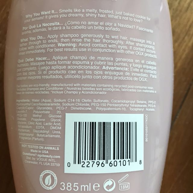 OGX x Kandee Johnson Frosted Sugar Cookie Shampoo & Conditioner, Beauty