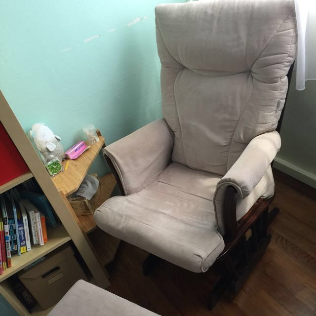 glider nursing chair and footrest