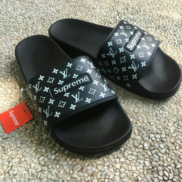 Supreme X Lv Bw Men S Fashion Footwear Slippers Sandals On Carousell