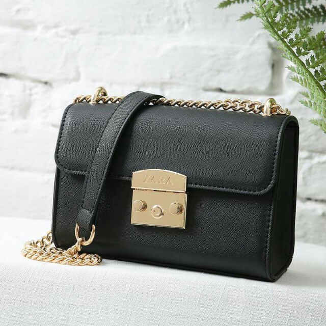 Zara black Sling bag, Online Shop 