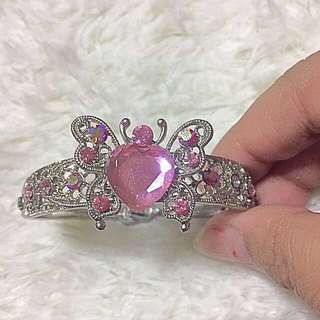 Bangle with pink gems