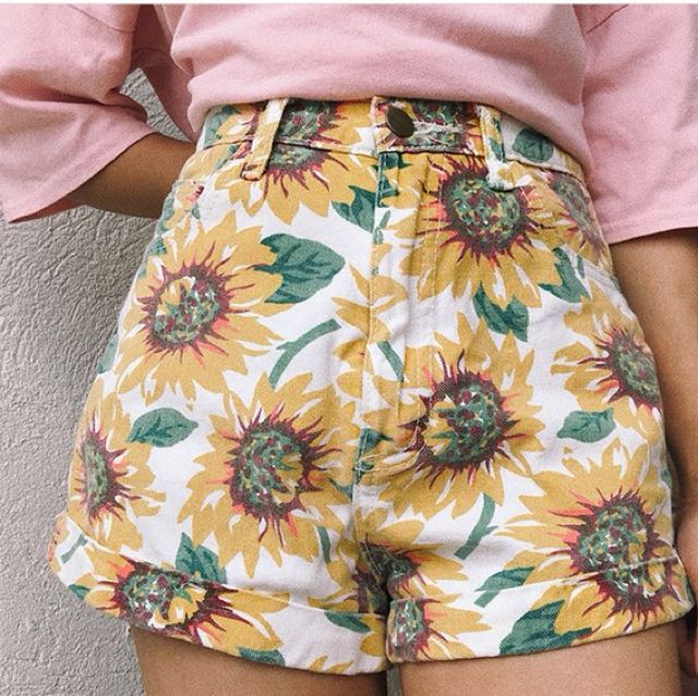 high waisted sunflower shorts