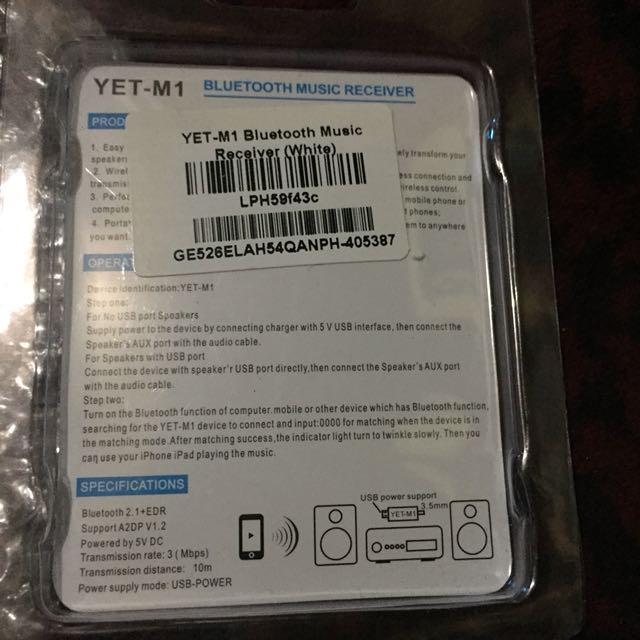 Bluetooth receiver (Category: Soundbars, Speakers & Amplifiers) located in San Mateo. Submitted by chuchay04 (Listing ID 139651355, Image 2). Description: Bought at lazada good as new .