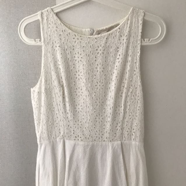 zara white crochet dress