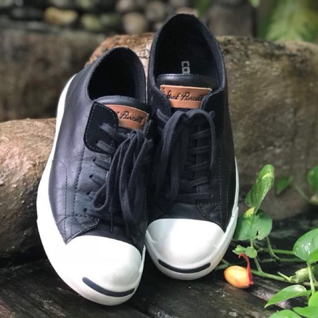 Jack purcell black leather hot sale
