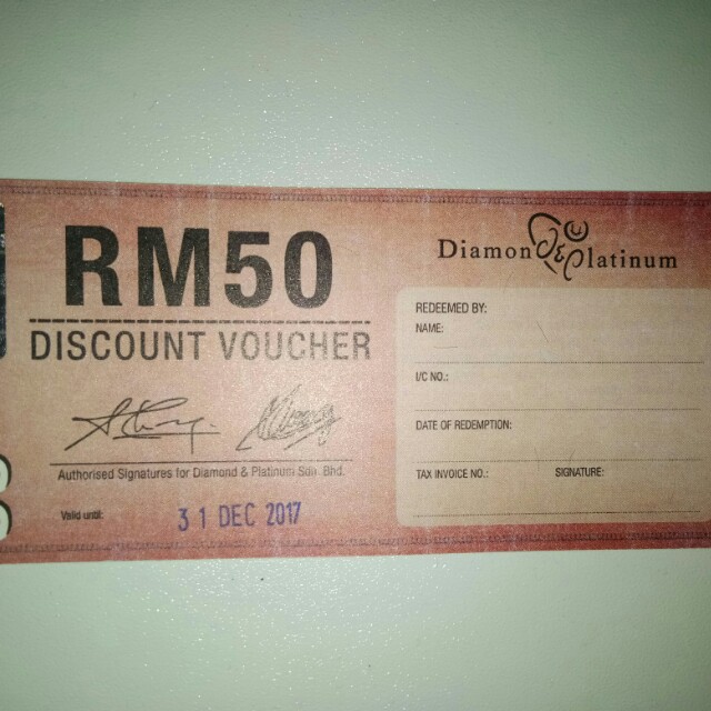 Diamond & Platinum Cash voucher RM200, Women's Fashion, Jewelry