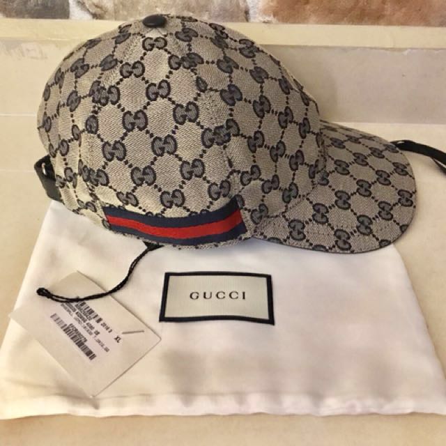 Gucci Original GG Canvas Baseball Hat with Web Black in Canvas - US