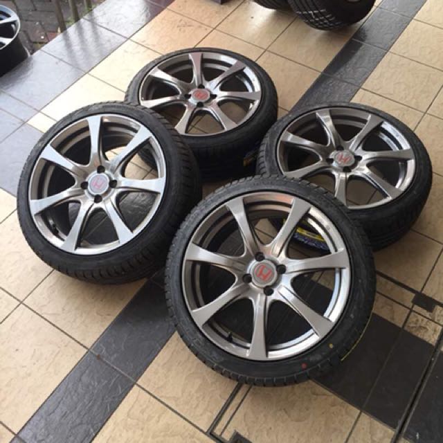 Honda type-r 17 inch sports rim city tayar dan rim ada lah baru kak ...
