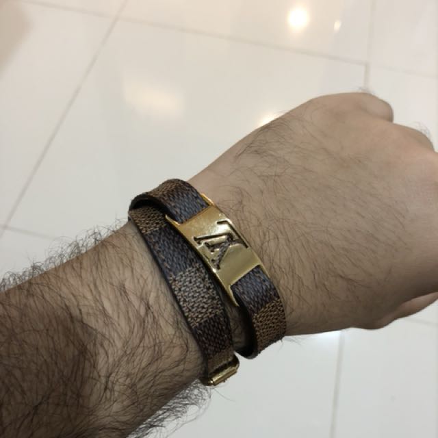 Louis Vuitton men's gold and leather bracelet, Men's Fashion, Watches &  Accessories, Jewelry on Carousell