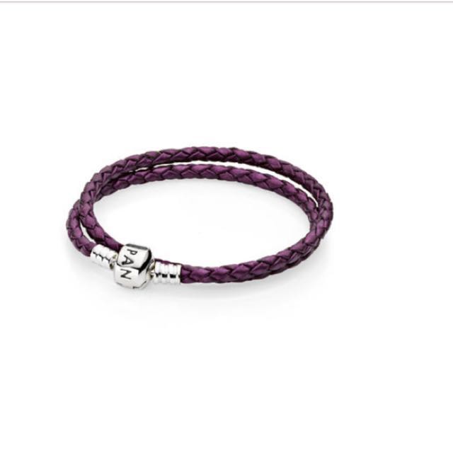 Double woven leather bracelet shop