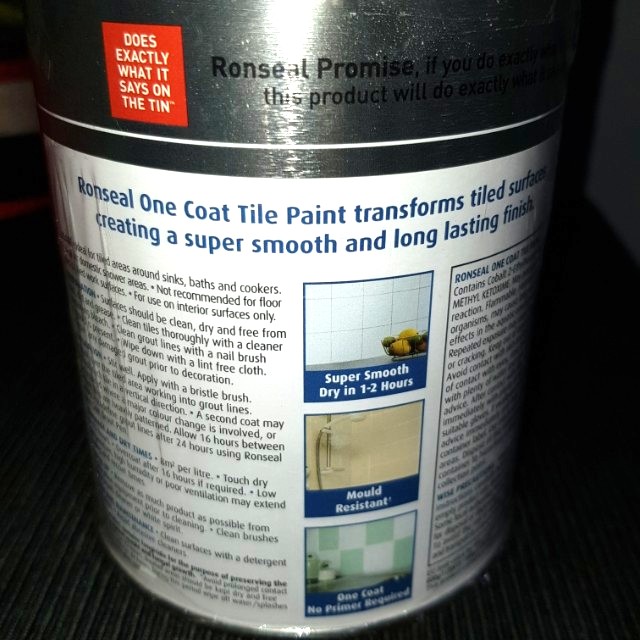 Ronseal Tile Paint (Brilliant White), Furniture & Home Living