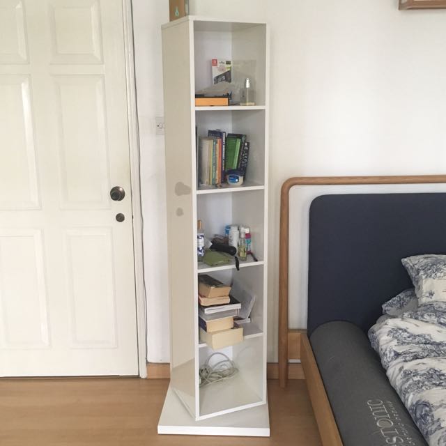 Rotating Shelf Unit With Mirror, Rotating Shelves With Mirror