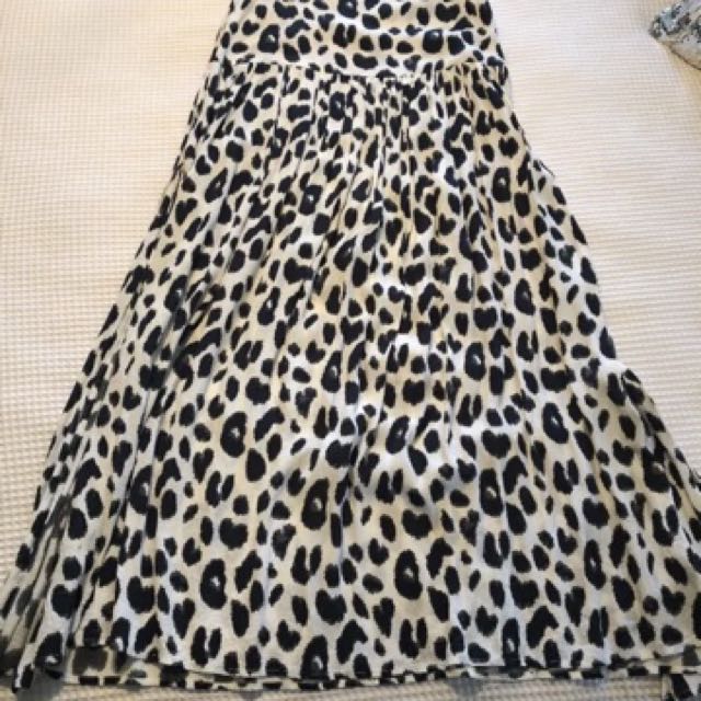 split leopard print skirt