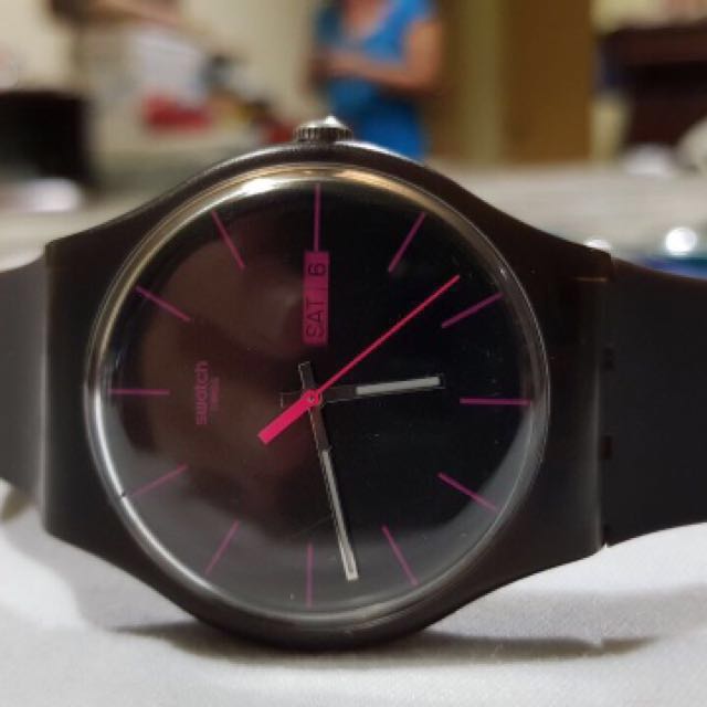 Swatch Basic SWATCH BASIC Black Watch, Women's Fashion, Watches & Accessories ...