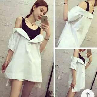Strapless dress（假两件露肩连衣裙）