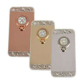Mobile plating mirror case diamond with with ring for iPhone5/5s
