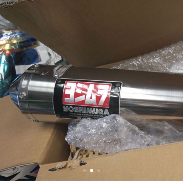 Authentic Yoshimura exhaust pipe (round cod), Motorcycles, Motorcycle