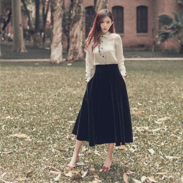 Enof Velvet Long Skirt M Size ロングスカート | actsofgratitude.org