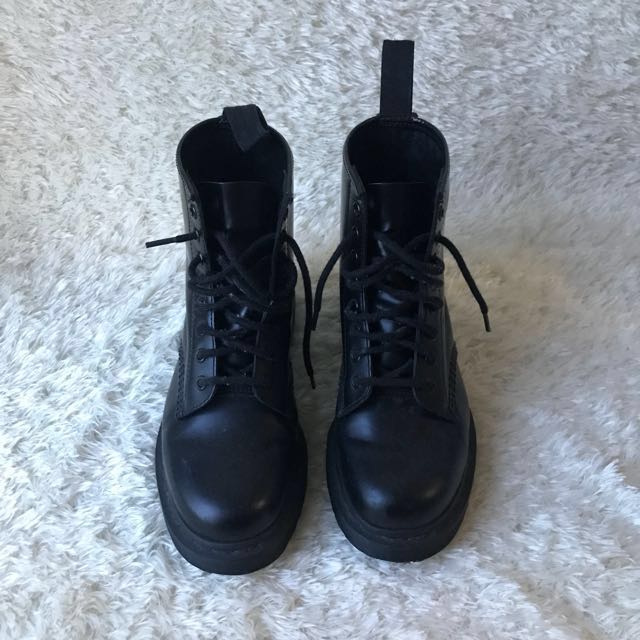 Dr. Martens Classic 1460 Boots 8 Mono All Black Monotone Edition DMs ...